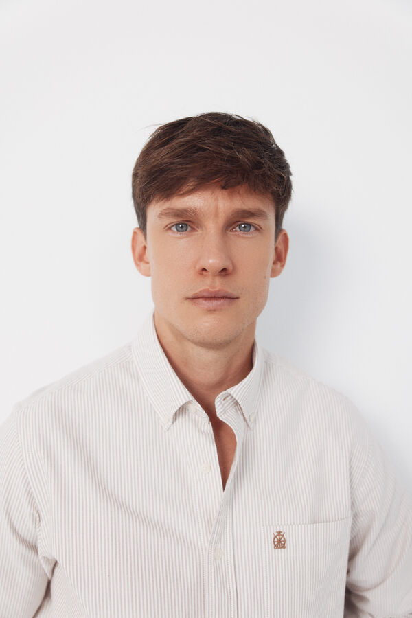 Cortefiel Camisa oxford raya candela Marfil