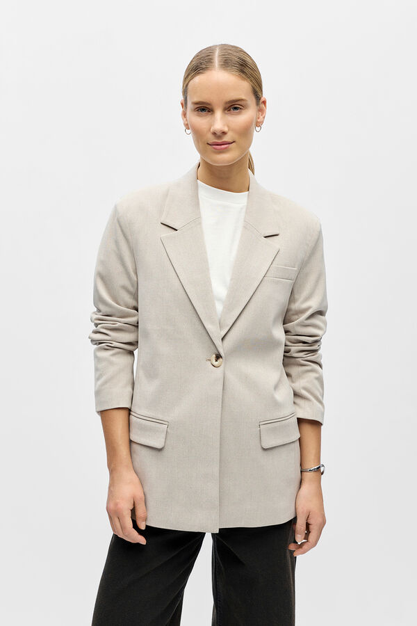 Object Blazer b&aacute;sica descontra&iacute;da Tostado