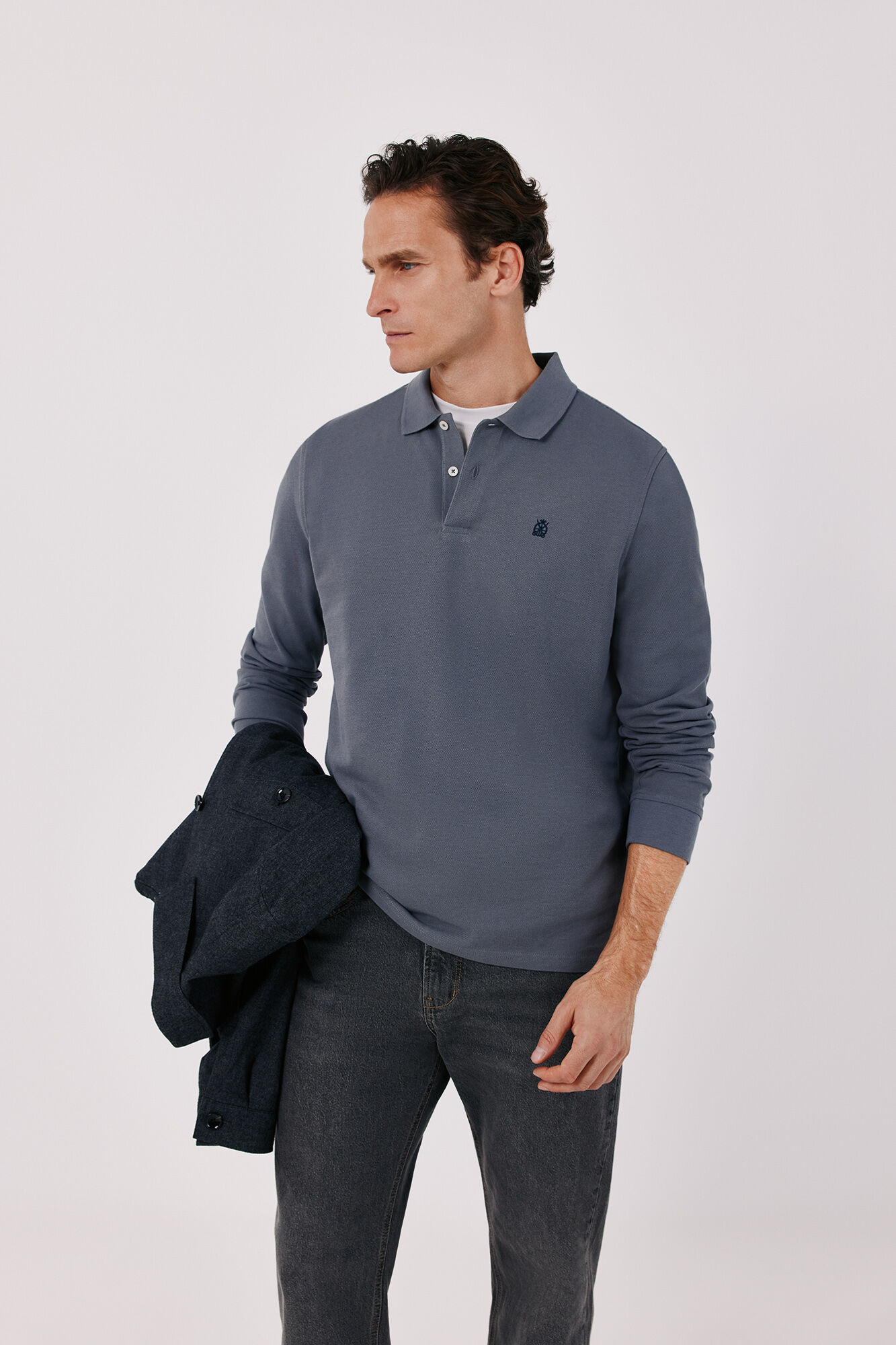 Cortefiel Basic long sleeve polo shirt