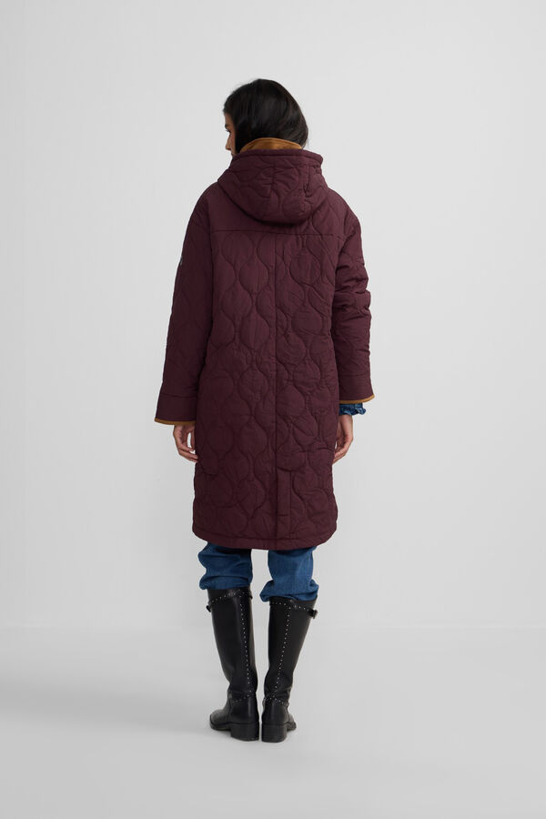 Silbon Parka longa acolchoada com detalhes de veludo cotelê Granada