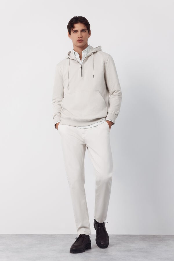 Cortefiel Sweatshirt with hood Beige