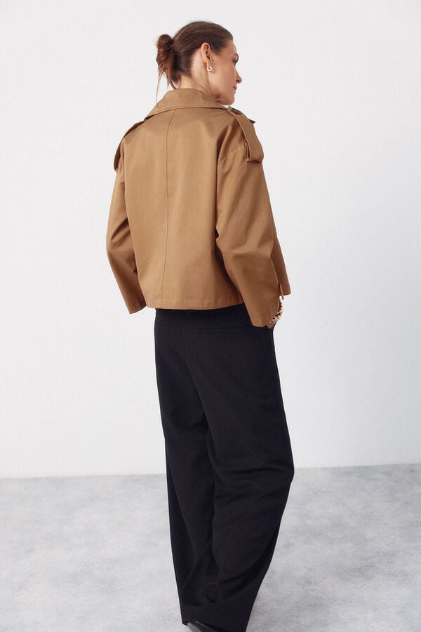 Cortefiel Short trench coat Beige