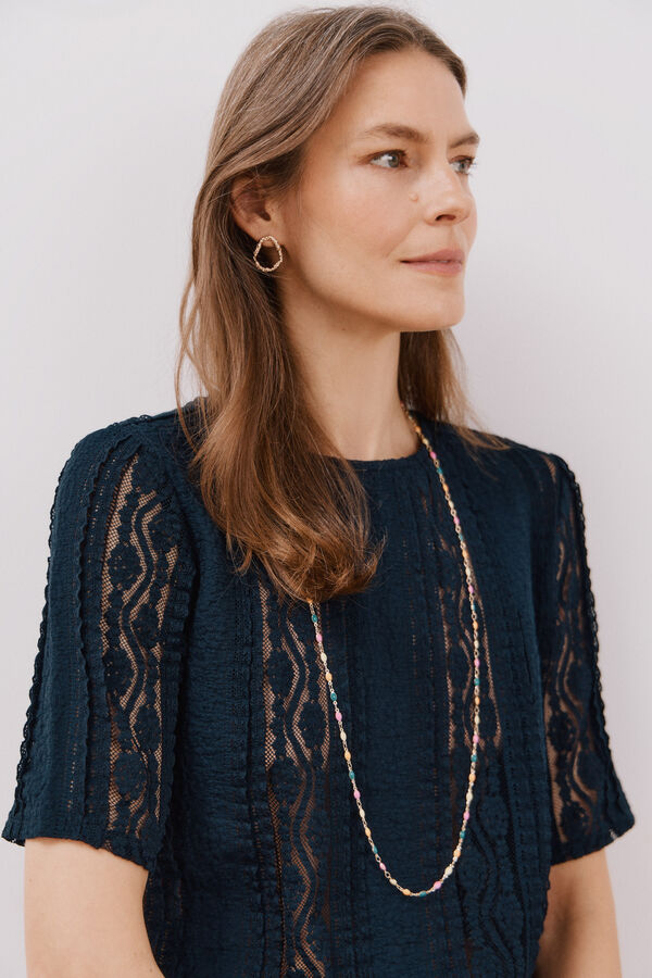Cortefiel Lace top Navy