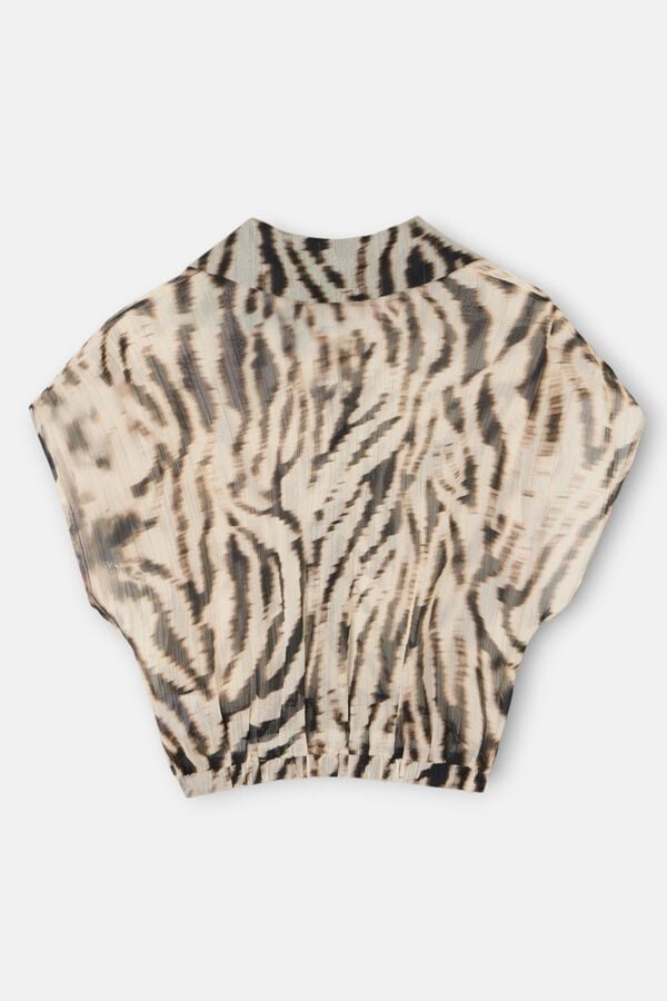 Silbon Blusa com estampado animal print Tostado
