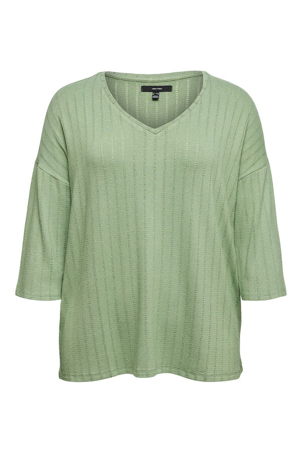 Vero Moda Curve T-shirt manga comprida tamanho grande Verde
