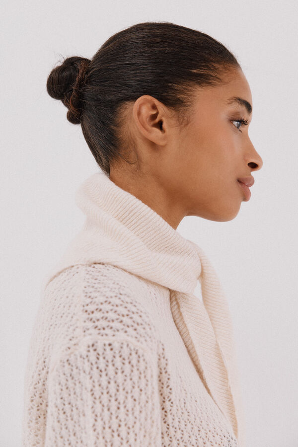 Cortefiel Chaqueta pañuelo punto Marfil