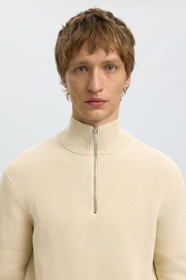 Selected Camisola de gola alta Tostado
