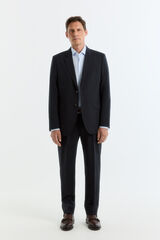 Cortefiel Navy slim fit smart fabric plaid blazer Navy