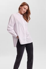Cortefiel Camisa oversize de mujer manga larga Blanco