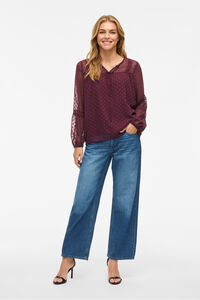 Vila Blusa plumeti de manga comprida