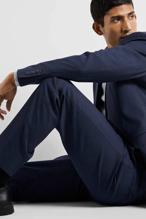 Cortefiel Pantalón de traje Slim Fit confeccionado con materiales reciclados Azul marino