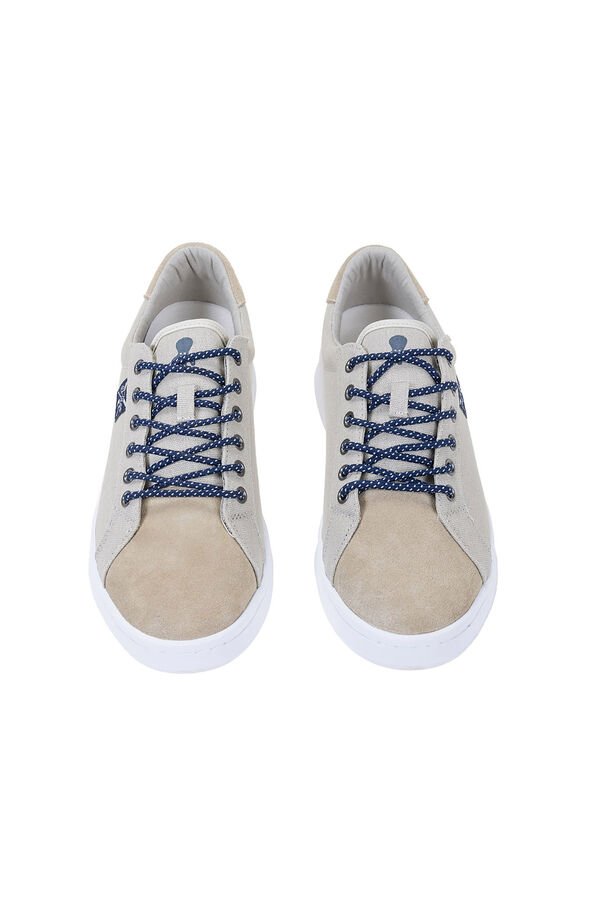 Cortefiel Contrast lace-up trainer Ivory