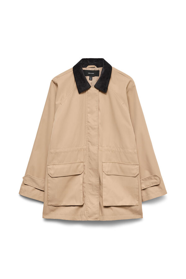 Vero Moda Casaco encerado com forro tartan Castanho