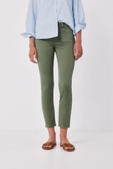 Cortefiel Coloured cropped skinny jeans Kaki