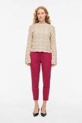 Vila Camisola de malha pointelle em algod&atilde;o org&acirc;nico Tostado