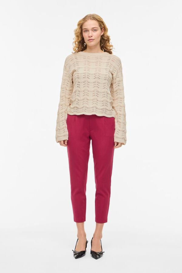 Vila Camisola de malha pointelle em algod&atilde;o org&acirc;nico Tostado