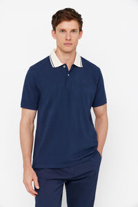 Cortefiel Polo shirt with contrast collar Blue