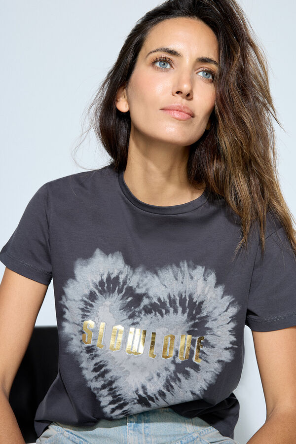 Slowlove Camiseta com logo slowlove Cinzento