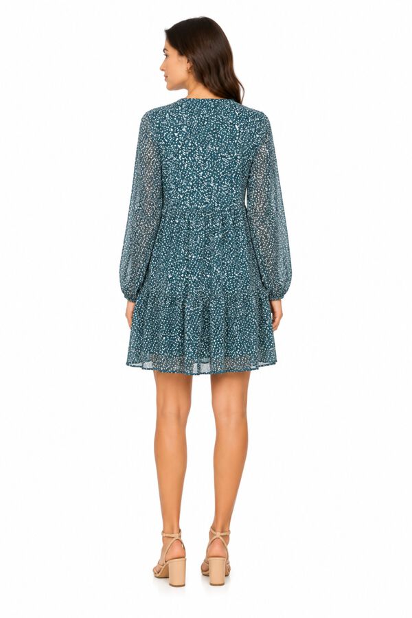 Object Vestido curto gaze estampado Azul