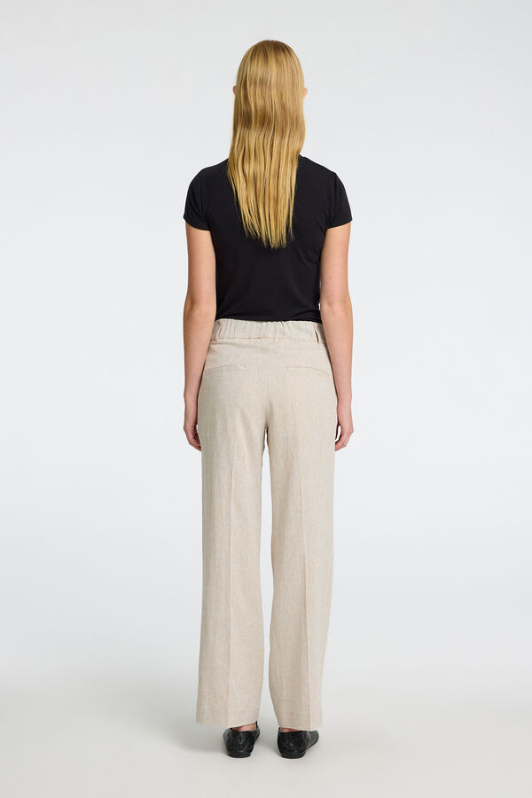 Selected Femme Pantalón de lino Wide Leg Marrón
