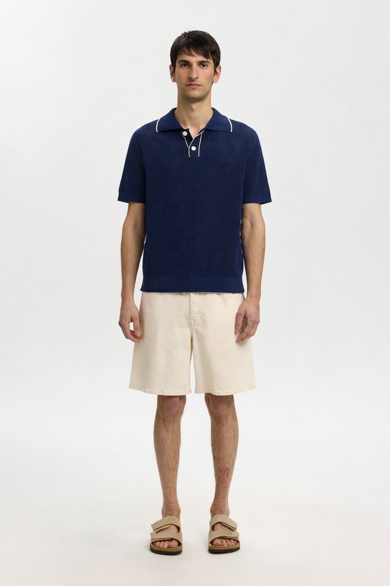 Selected Polo de malha manga curta