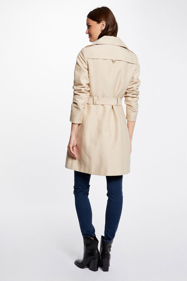 Cortefiel Straight cut belted trench coat Beige