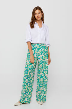 Cortefiel Printed trousers. Green