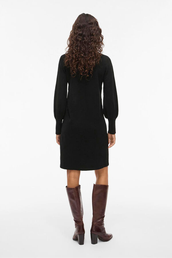 Vila Vestido de malha com viscose Preto