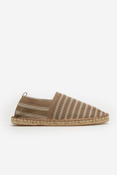 Cortefiel Recycled striped textile espadrille Beige