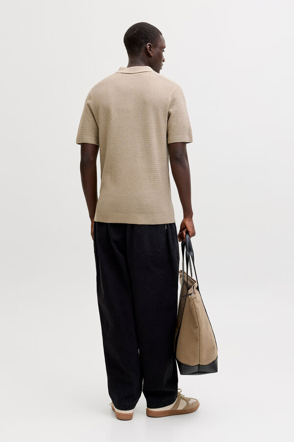 Jack & Jones Cotton jersey polo shirt Beige