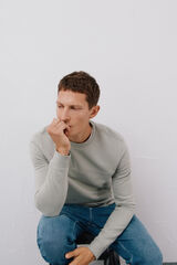 Cortefiel Crew-neck sweatshirt Kaki