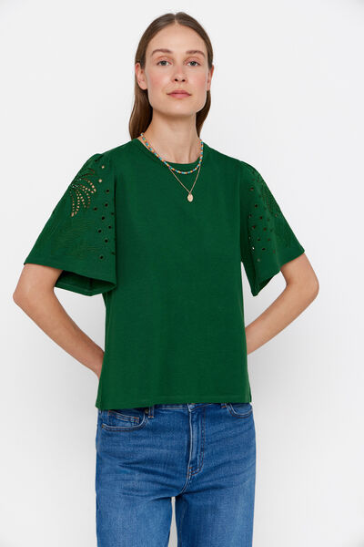 Cortefiel T-shirt manga bordado Verde