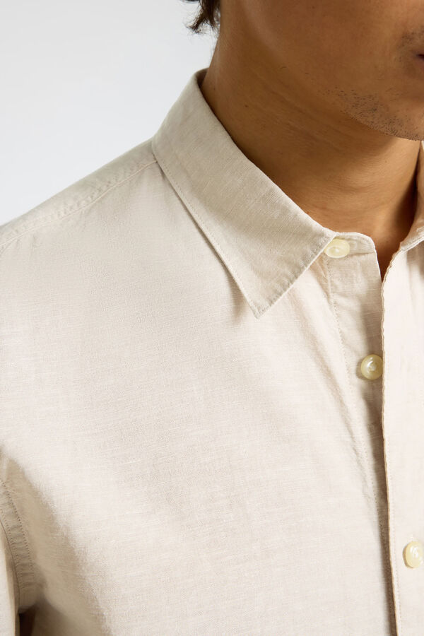 Selected Camisa de lino Slim Fit Verde