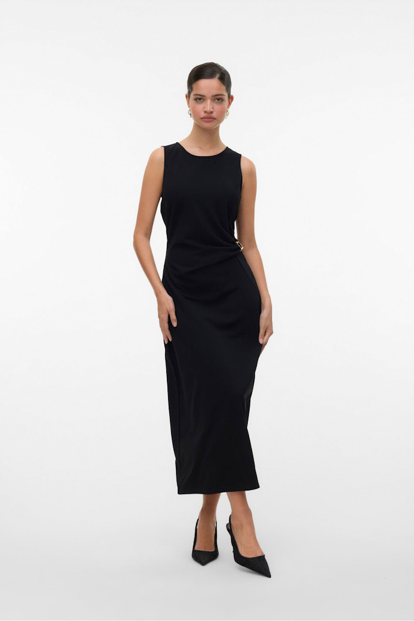 Vero Moda Vestido midi com detalhe de fivela 