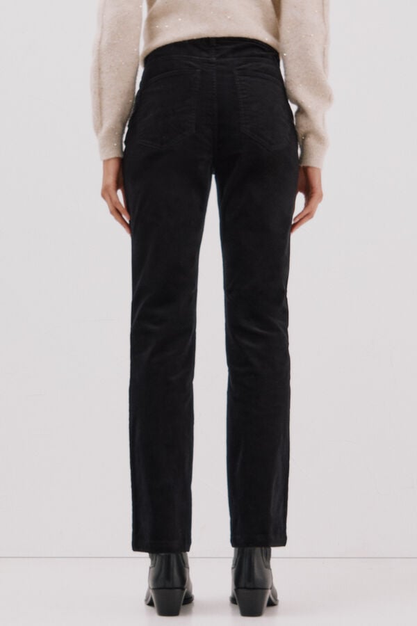Cortefiel Sensational velvet trousers Black