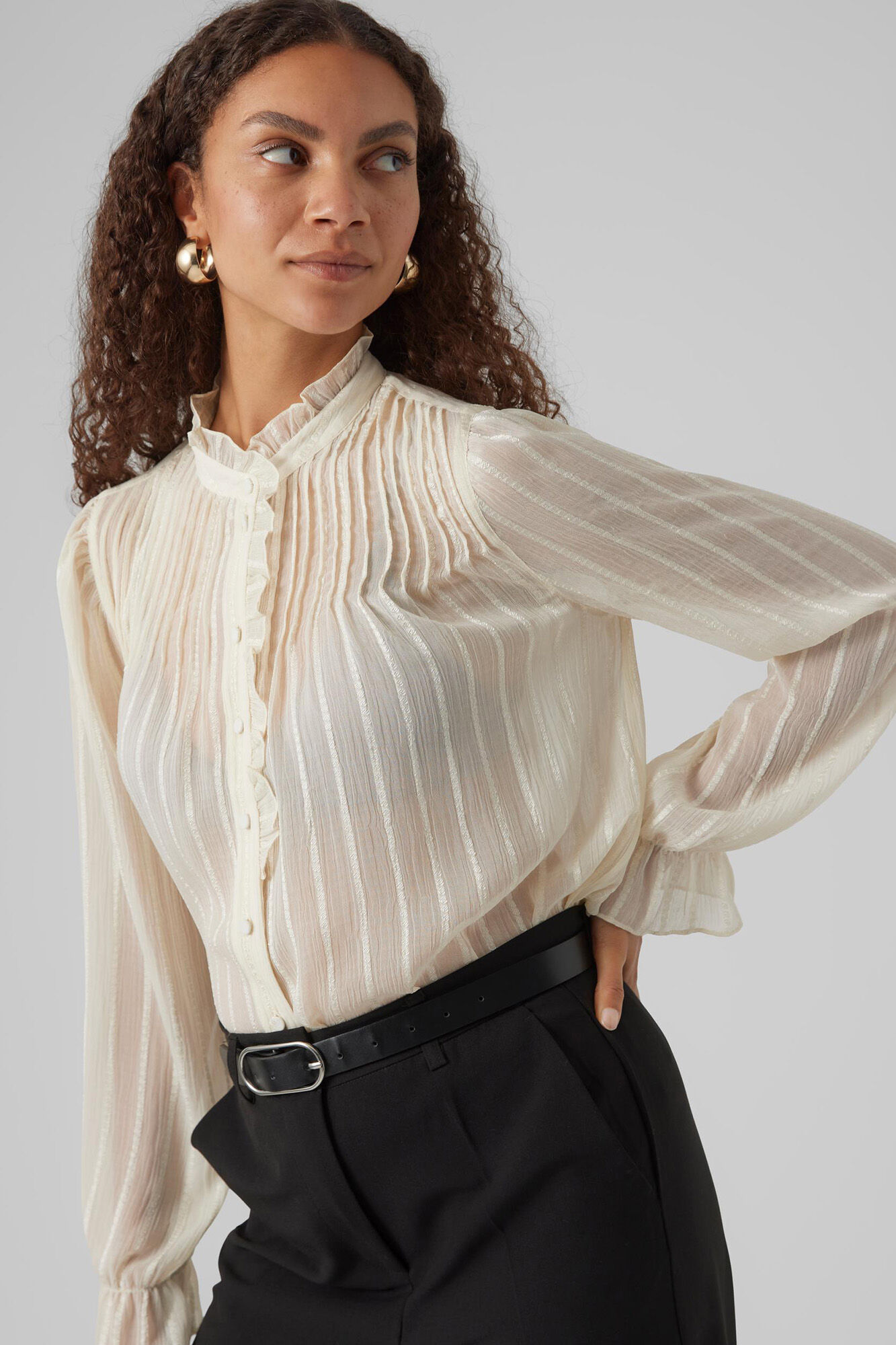 Camisa cuello chino Blusas de mujer Cortefiel