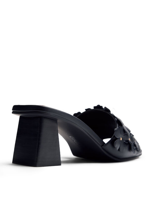 Gioseppo Mules salto de pele Preto