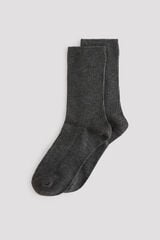 Cortefiel Lurex ribbed socks Grey