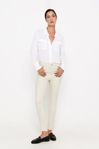 Cortefiel push-up trousers with resin finish Ivory
