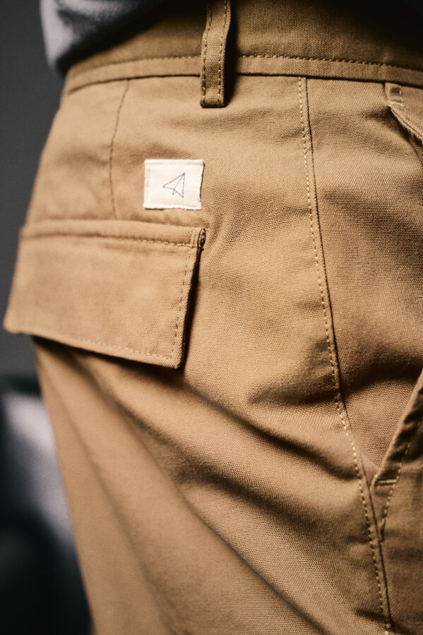 OOTO Slim fit cargo trousers Nude
