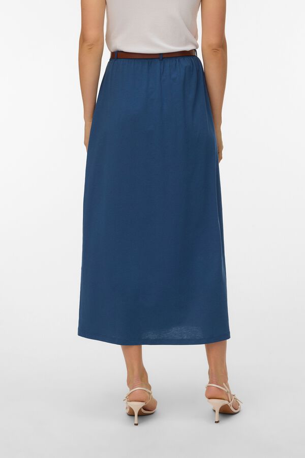 Vero Moda Saia midi em algod&atilde;o Azul