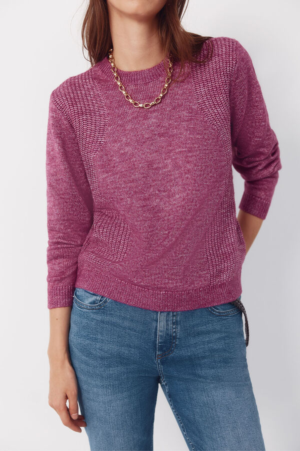 Cortefiel Combined knit jumper Purple