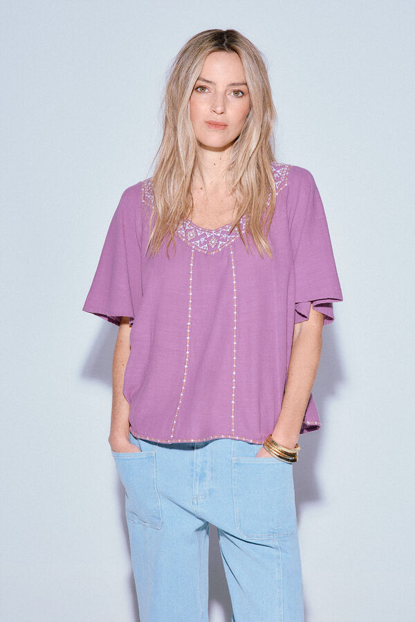 Slowlove Blusa bordada Roxo