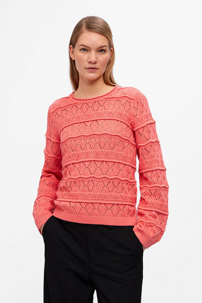 Cortefiel Long-sleeved jersey-knit jumper Red