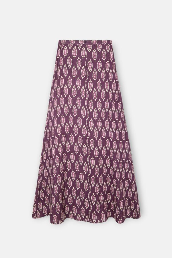 Silbon Long printed skirt Printed red