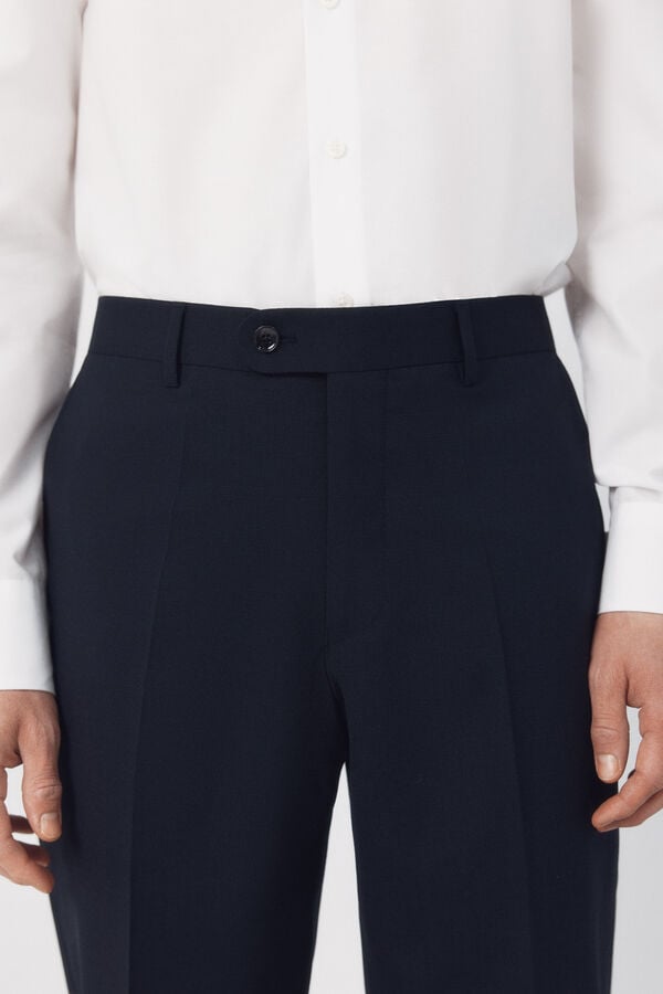 Cortefiel Dynamic blue structured trousers Navy