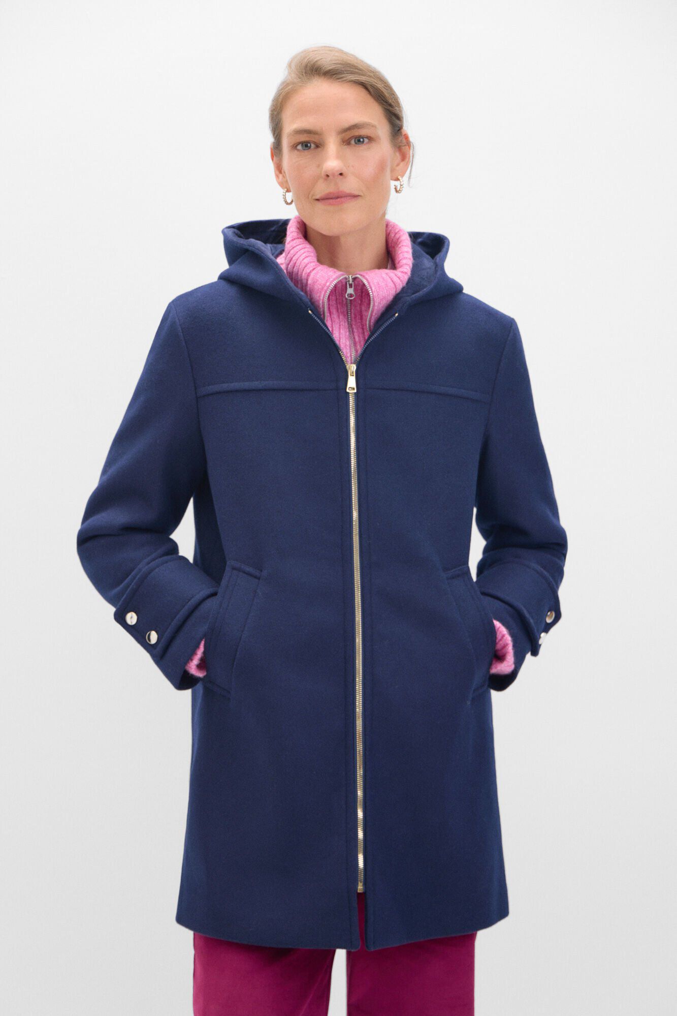 Trenca azul marino mujer hot sale