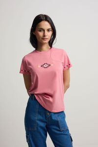 Silbon T-shirt de mulher com bordados