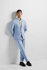 Cortefiel Slim fit suit jacket made from recycled materials Blue