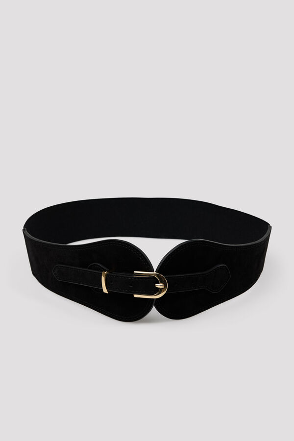 Cortefiel Metal buckle cummerbund Black